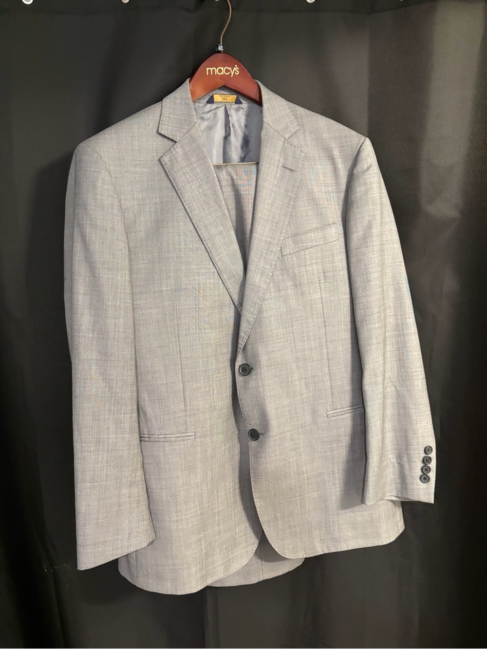 Men's Light Gray Two-Button Blazer With Matching Pants